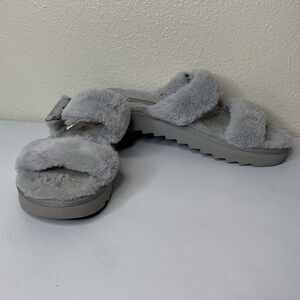 Koolaburra UGG Furr-Ah Gray Slipper Sandals Shoes Women’s Sz 8